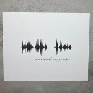 NEW In The Morning Soundwave Wall Art Print 8x10in Black White Christian Hymn